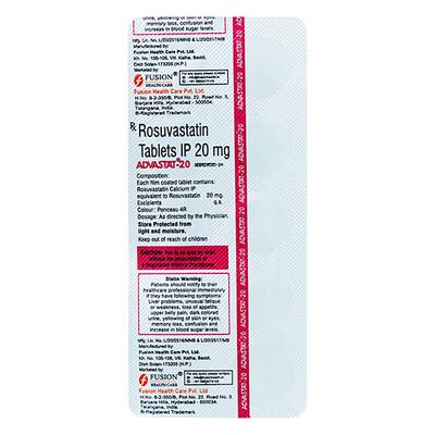 Advastat 20Mg Tablet 10's - High Cholesterol-Dys