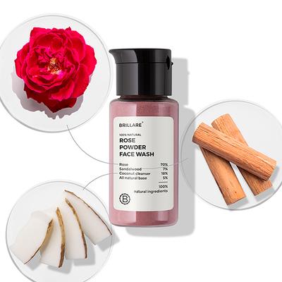 Brillare Rose Powder Face Wash for Younger Looking Skin 15gm - Face Wash & Cleansers