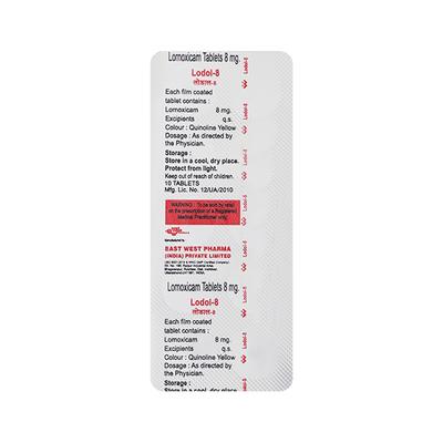 Lodol 8mg Tablet 10'S - Pain relief-Nsa