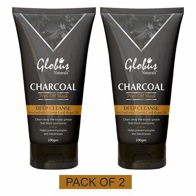 Globus Naturals Charcoal Peel Off Mask (Pack of 2) 200 gm - Masks & Peels