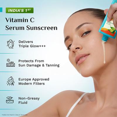 Pilgrim 5% Vitamin C Brightening Ultra Light Gel Sunscreen SPF 60 PA+++ with Australian Kakadu Plum 45 ml - Face Sunscreen