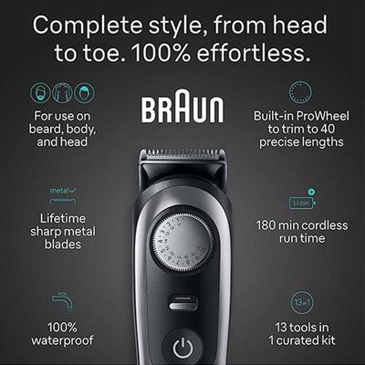 Braun Professional Beard Trimmer 9, BT9420 for Men From Gillette, 180-Min Runtime and Cordless 600 gm - Grooming Kits