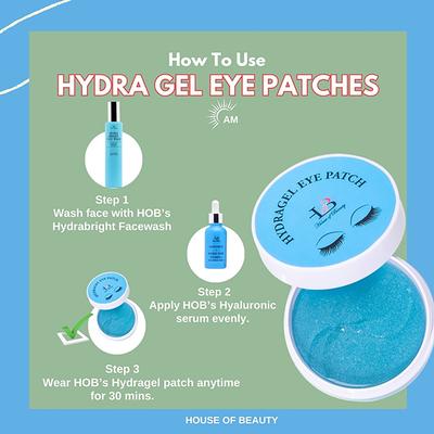 House of Beauty Hydragel Eye Patches-Hollow Undereye Plumping, Dark-Circles, Puffiness (30Pairs) 60's - Dark Circle & Wrinkle Busters