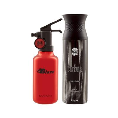 Maryaj Blaze EDP Citrus Aromatic Perfume And Ajmal Carbon Homme Deodorant Citrus Spicy Fragrance 300 ml - Men Perfumes (Edt/Edp)