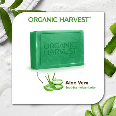 Organic Harvest Luxurious Bathing Bar - Aloe Vera Soap for Soft Skin, Aloe Vera Bathing Soap 125 gm - Soaps
