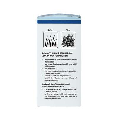 Dr. Batra's Instant Hair Natural Keratin Hair Building Fibre - Black 12 gm - Hair Perms & Texturizers