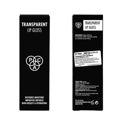 PAC Transparent Lip Gloss Intense Shine Nourishes Chapped Lips Non Sticky Longlasting (4.8 g) - Lip Glosses