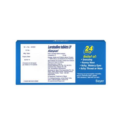 Alaspan 10mg Tablet 10'S - Allergies-Ant