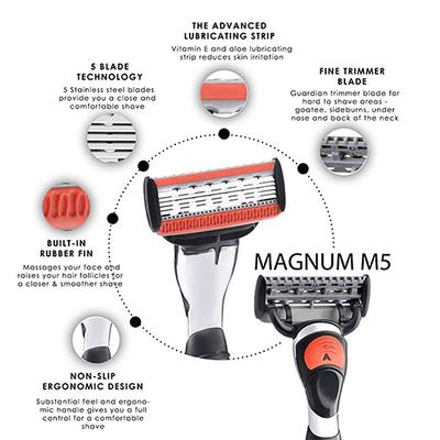 Hajamat Magnum Shaving Razor with American Blades (1 Razor Handle,1 Razor cover & 4 Blades) 1's - Razors & Cartridges