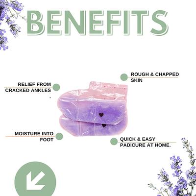 House of Beauty Lavender Paraffin Foot Socks Reusable For Home Pedicure For Smooth Feet (1Pair) 1's - Foot Creams & Lotions
