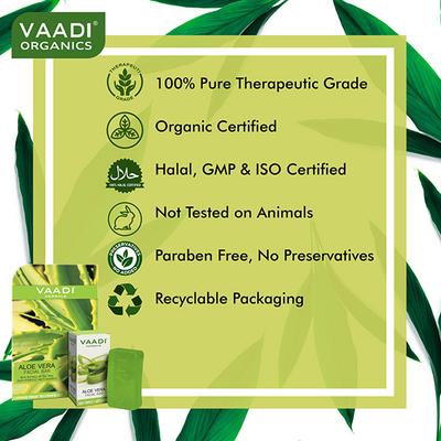 Vaadi Herbals Facial Bar Soap - Aloe Vera with Extract of Tea Tree Anti-Pimple Anti-Mask 25gm - Soaps