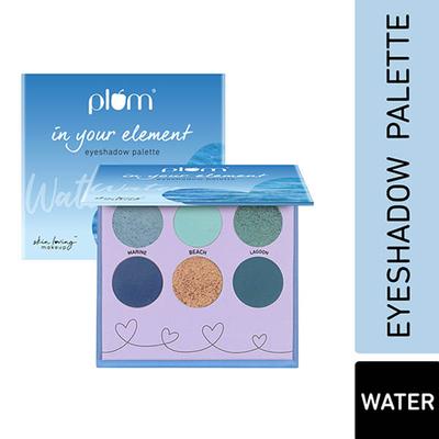 Plum In Your Element Eyeshadow Palette Super Pigmented 6-In-1 Palette, 02 Water 10 gm - Eye Shadow Palettes