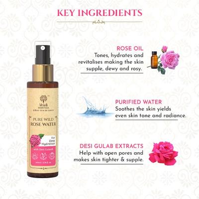 Khadi Essentials Refreshing Rose Hydrating Toning Face Mist for Makeup Removal Cleansing 100 ml - Toners