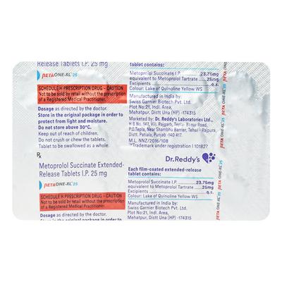 Betaone XL 25mg Tablet 15'S - Hypertension-Bet