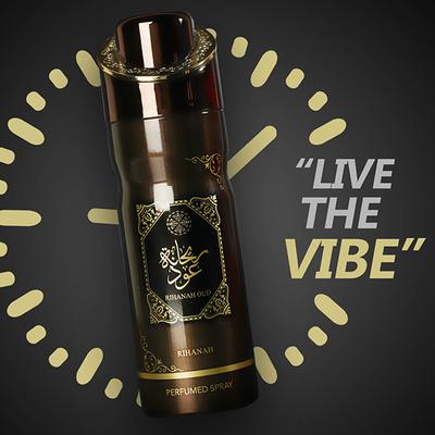 RIHANAH Rihanah Oud Deodorant For Men, Perfume Body Spray 200 ml - Men Deodorants/Roll-Ons