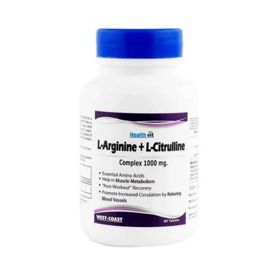 Healthvit L-Arginine L-Citrulline Complex- Tablets 60's - Calcium And Minerals