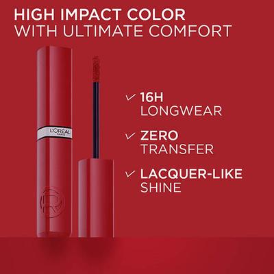 Loreal Paris Infallible Laque Resistance Lacquer-Like Shine, 16H Longwear, 520 Berry Bordeaux 4 ml - Liquid Lipsticks