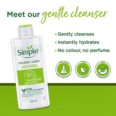 Simple Kind To Skin Micellar Cleansing Water 200 ml - Face Wash & Cleansers