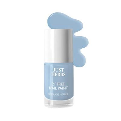 Just Herbs Nail Polish 21 Free Formula, Quick Dry, Glossy, Icy Blu Sweet Almond Jojopaoil 6ml - Nail Polish