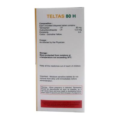 TELTAS 80 H Tablet 15's - Hypertension-Ang