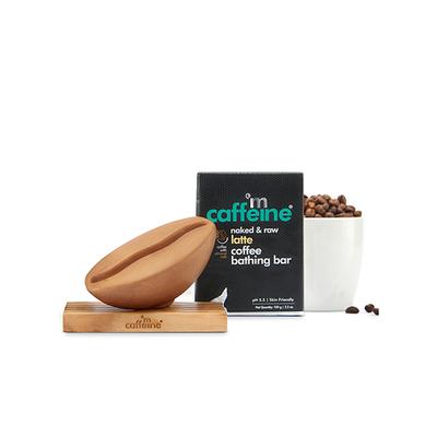 mCaffeine Naked & Raw Latte Coffee Bathing Bar Soap for Moisturization with Almond Milk 100 gm - Shower Gels & Body Wash