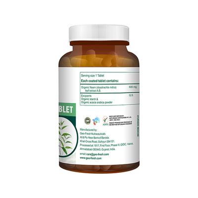 Geo-Fresh Organic Neem 600 mg Tablet 90's - Pure Herbs