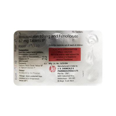 RAZEL F LS 10 Tablet 15's - High Cholesterol-Dys