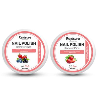Rejusure Nail Polish Remover Pads - Strawberry + Mix Berries (Pack of 2 x 30's) - Nail Polish Remover