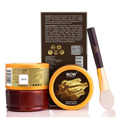 Wow Life Science Gold Clay Face Mask 200 ml - Face Packs
