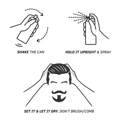 Ustraa Hair Fixing Spray - Strong Hold Hard Set with Apple Cider Vinegar 250ml - Hair Gels & Waxes