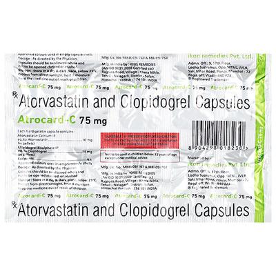 ATROCARD C 75mg Capsule 10's - Blood Clot-Ant