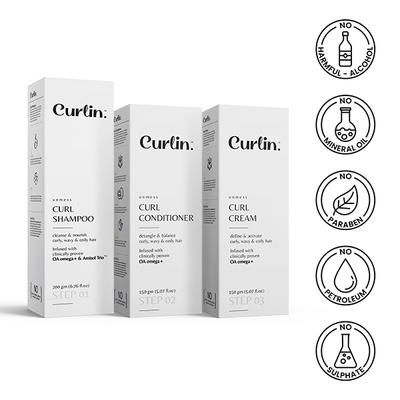 Curlin Shampoo+Conditioner+Cream 1's - Face Brush