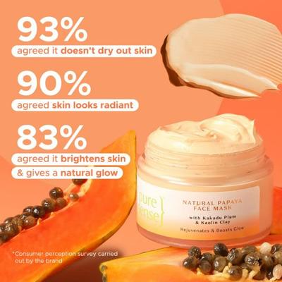 PureSense Natural Papaya Face Mask with Kaolin Clay & Kakadu Plum For Glowing Skin 65 gm - Face Mask