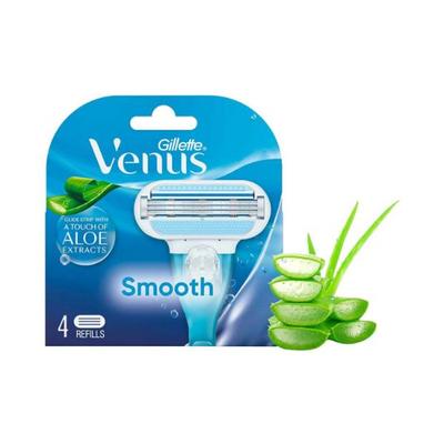 Gillette Venus Smooth Glidestrip With A Touch Of Aloe Extracts Cartridges - 4 Pieces Aloe Vera Extract - Razors & Cartridges