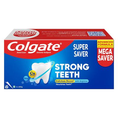 Colgate Strong Teeth Calcium Boost + With Arginine Toothpaste (Pack Of 4 x 200 g) - Toothpaste