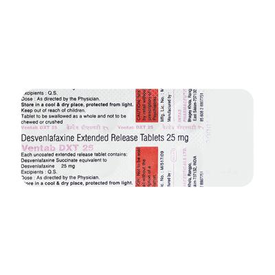 Ventab Dxt 25mg Tablet 10'S - Depression-Ant