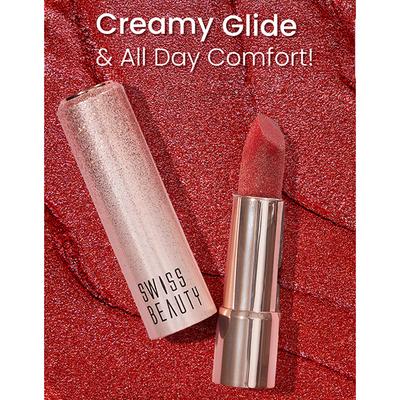 Swiss Beauty More Than Glitter Lipstick -Sparkle Gold 3 gm - Lipsticks