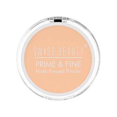 Swiss Beauty Prime and Fine Matte Pressed Powder - (Nude Beige ) 8 gm - Compact Powder