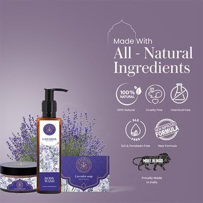 Luxuriate Combo Pack For Lavender Bath Salt 150 Gm, Lavender Soap 125 Gm, Fresh Body Wash 200ml 1's - Shower Gels & Body Wash