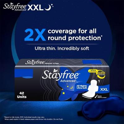 Stayfree Advanced All Nights Ultra-Soft Sanitary Pad (XXL) 42's - Sanitary Napkins