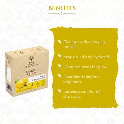 Khadi Essentials Lemon Herbal Handmade Soap for Glow & Brightening 300 gm - Body Butter