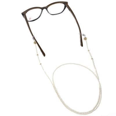 Modisch Off White Moti And Golden Diamond Shine Stone Sunglasses Chain (JC-16Sow) 1's - Wearables Sunglasses