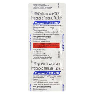 Macorate CR 200mg Tablet 10'S - Epilepsy/Convulsion-Ant