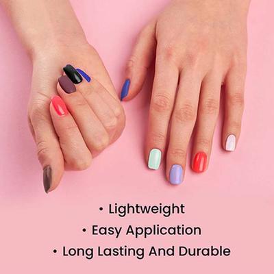 Faces Canada Ultime Pro Splash Instant Manicure - Midnight , Press On Nail Extensions - 16 Pcs 1's - Nail Art