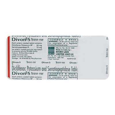 Divon S Tablet 10'S - Pain relief-Nsa