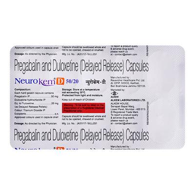 NEUROKEM D 50/20 Capsule 10's - Neuropathic Pain-Dru