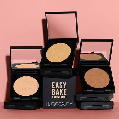 Huda Beauty Easy Bake and Snatch Pressed Brightening and Setting Powder - Kunafa 9 gm - Compact Powder