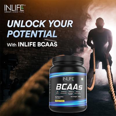 INLIFE BCAAs Powder - Pineapple Flavour 450 gm - Bcaa Supplements