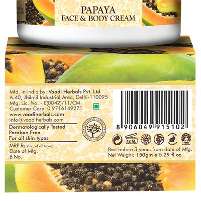 Vaadi Herbals Papaya Face & Body Cream 150 gm - Face Creams