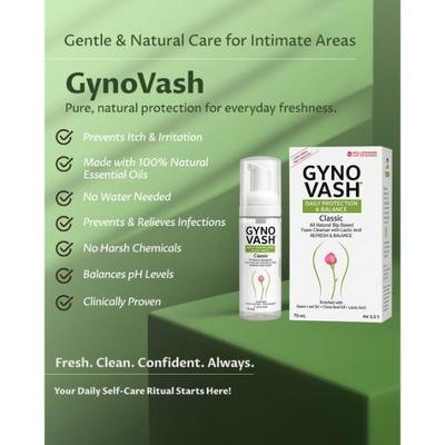 Millennium Lyf Sciences Gynovash Daily Protection & Balance Foam Wash 70 ml - Pure Herbs
